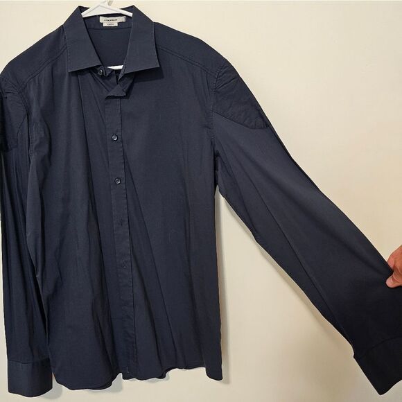 J Lindeberg Dark Blue Button Down Long Sleeve Mens Large - Picture 3 of 5